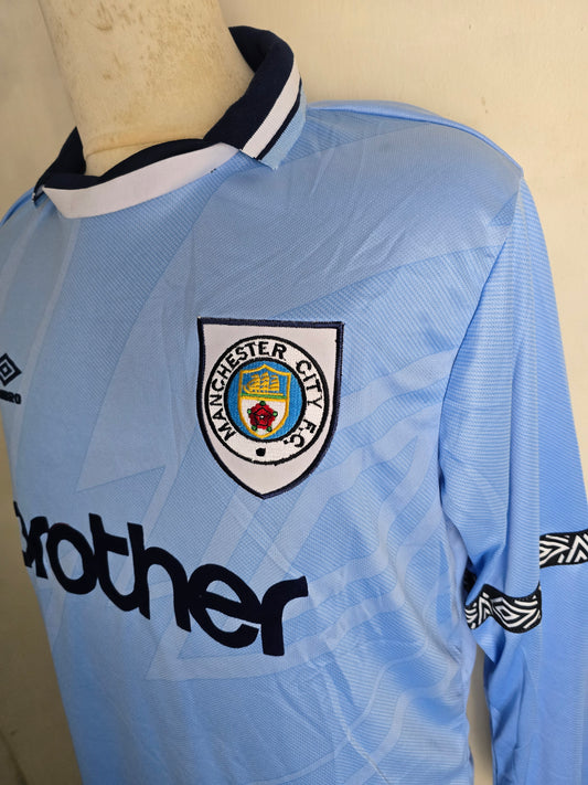 1993-95 Man City Home Long Sleeve Shirt
