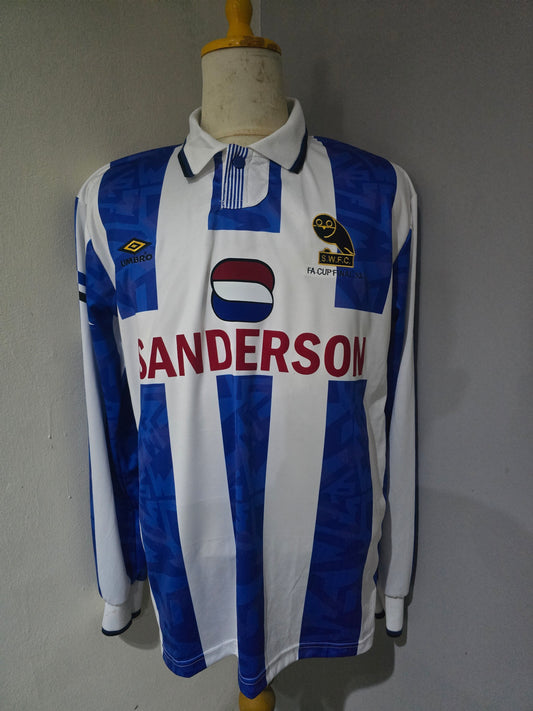 قميص نهائي كأس الاتحاد الإنجليزي لعام 1993 Sh3ffi3ld W3dn3sd4y بأكمام طويلة