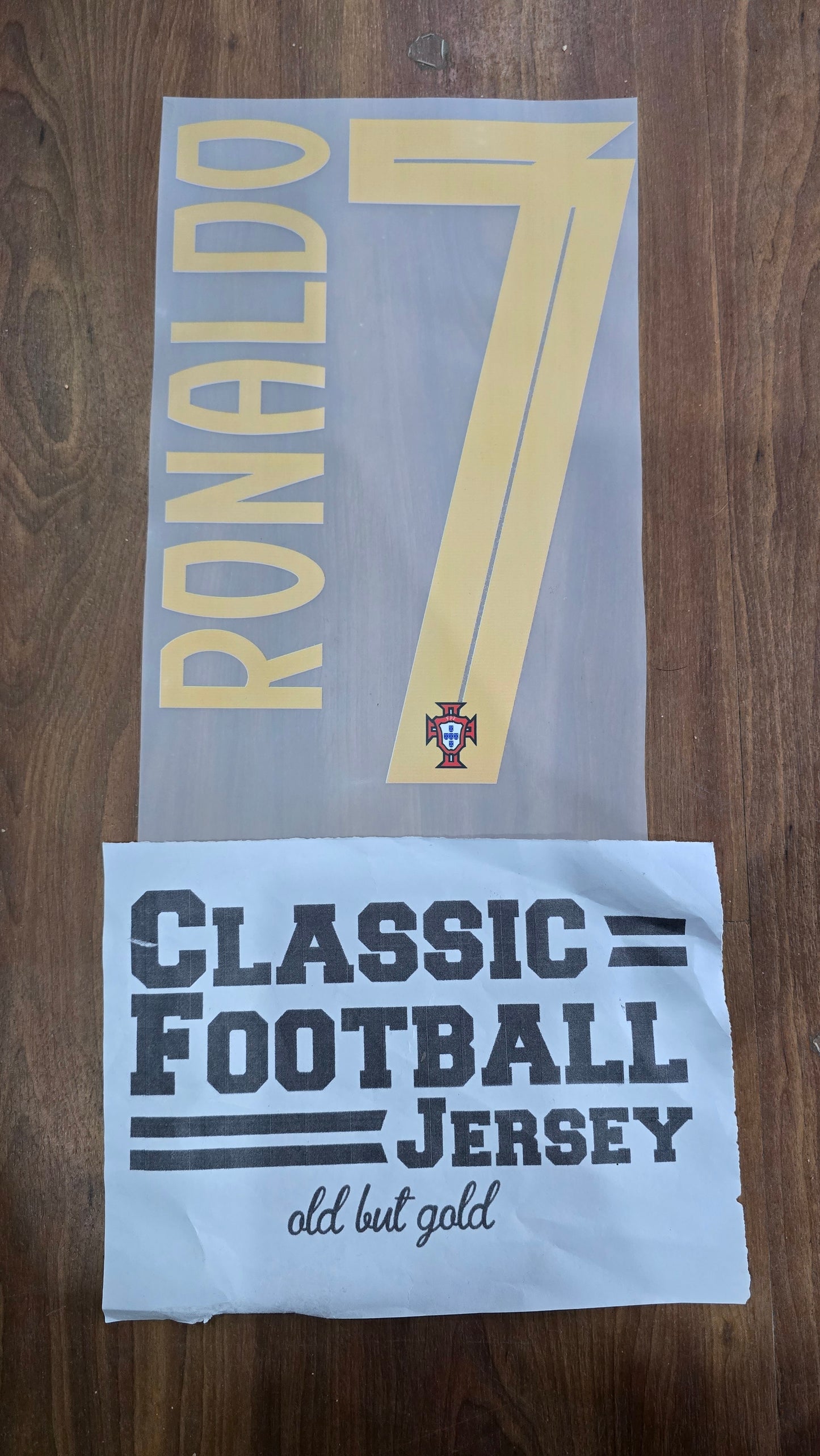 Ronaldo Portugal Gold Nameset