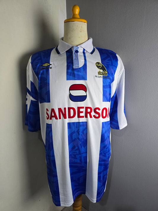 قميص نهائي كأس الاتحاد الإنجليزي لعام 1993 Sh3ffi3ld W3dn3sd4y بأكمام طويلة