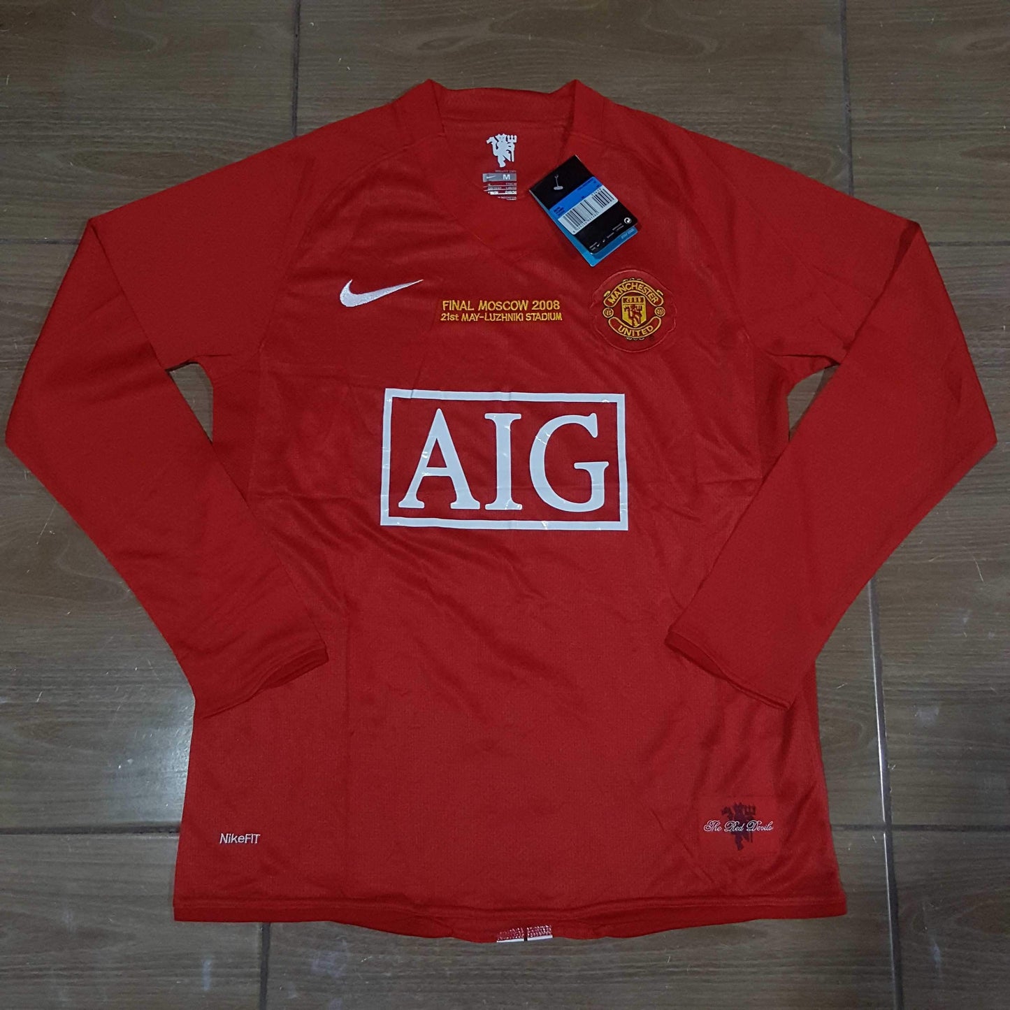 2007/08 Manchester United Final Moscow Shirt Longsleeve (Ronaldo #7 + Starball UCL) - ClassicFootballJersey