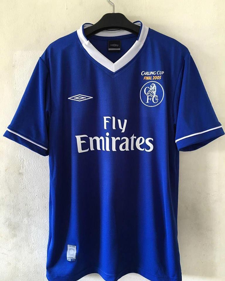 2005 Chelsea Carling Cup Final Shirt (Lampard #8) - ClassicFootballJersey