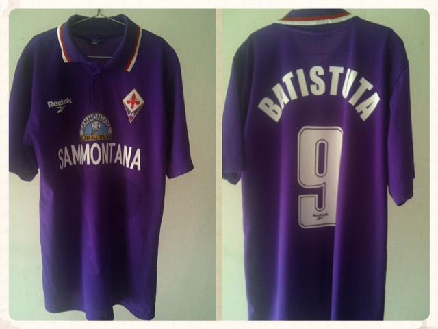 1995/96 Fiorentina Home Shirt (Batistuta #9) - ClassicFootballJersey