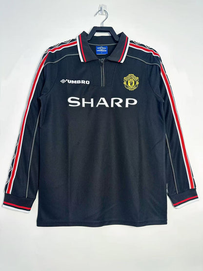 1998 MANCH3STER UN1TED BL4CK L0NG SLEEVE