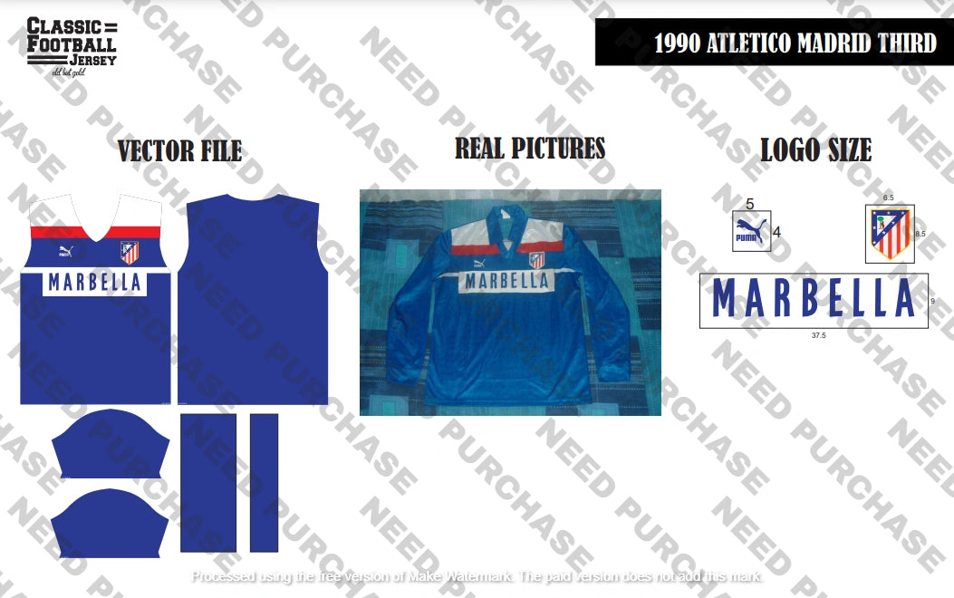 [Digital Artwork] 1990-93 Atletico Madrid Jersey