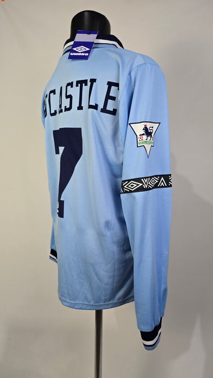 (Rocastle #7 + Patch) 1993-95 Man City Home Long Sleeve