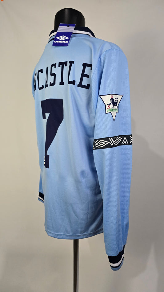 (Rocastle #7 + Patch) 1993-95 Man City Home Long Sleeve