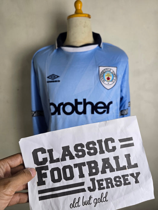 1993-95 M4nch3ster Cityy Home Long Sleeve Shirt