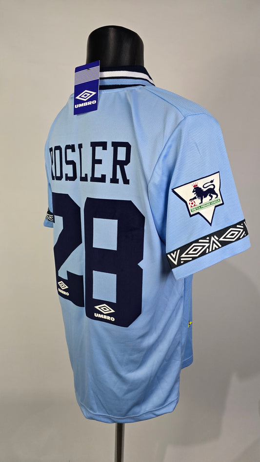 (Rosler #28 + Patch) 1993-95 Man City Home Long Sleeve (Copy)