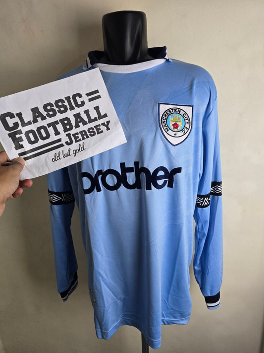 1993-95 Man City Home Long Sleeve Shirt
