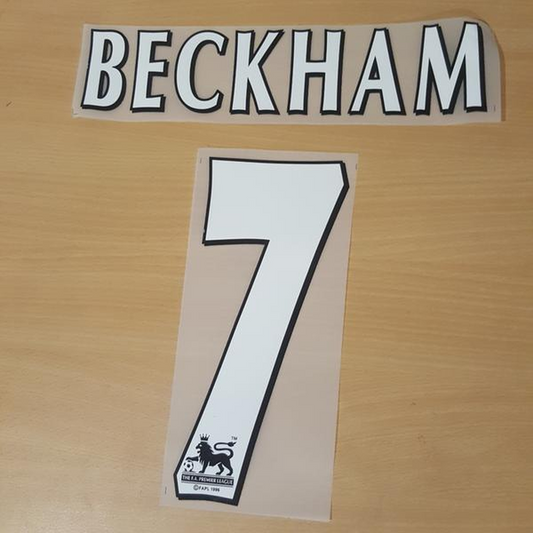 1996-06 Beckham #7 Manchester United Home Nameset