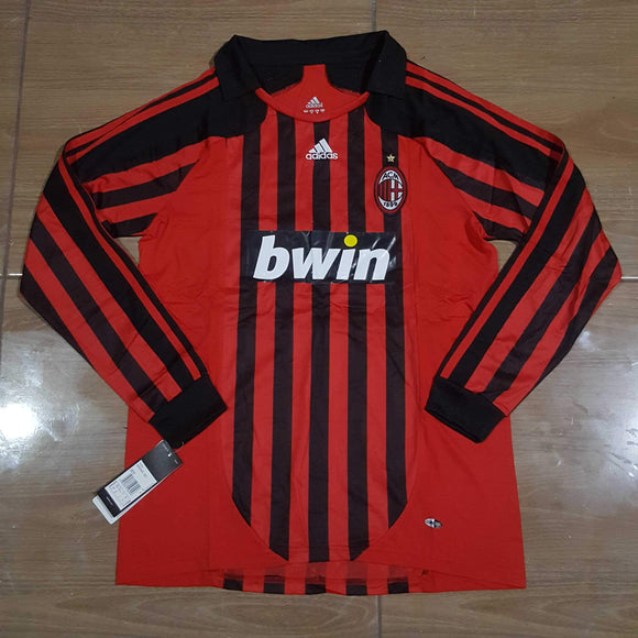 2007/08 AC Milan Home Shirt Longsleeve - ClassicFootballJersey