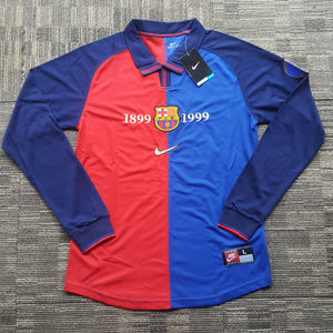 1999/00 Longsleeve Barcelona Home Shirt - ClassicFootballJersey