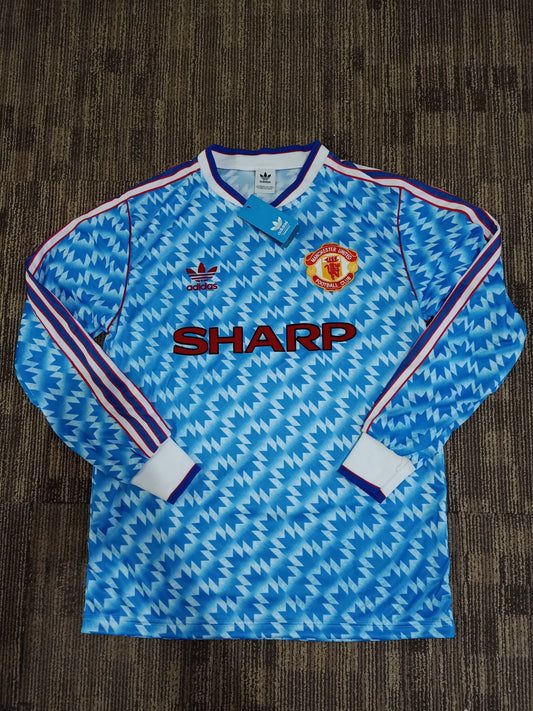 1991/92 Long Sleeve Manchester United Away Shirt - ClassicFootballJersey