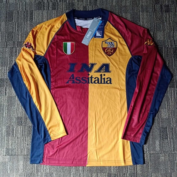 2001/02 AS Roma Home Longsleeve Shirt - ClassicFootballJersey