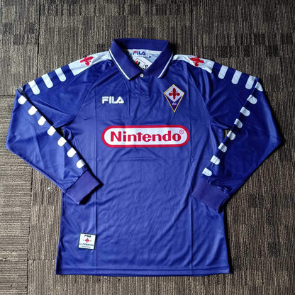 1998/99 Fiorentina Home (Batistuta #9) Shirt Longsleeve - ClassicFootballJersey